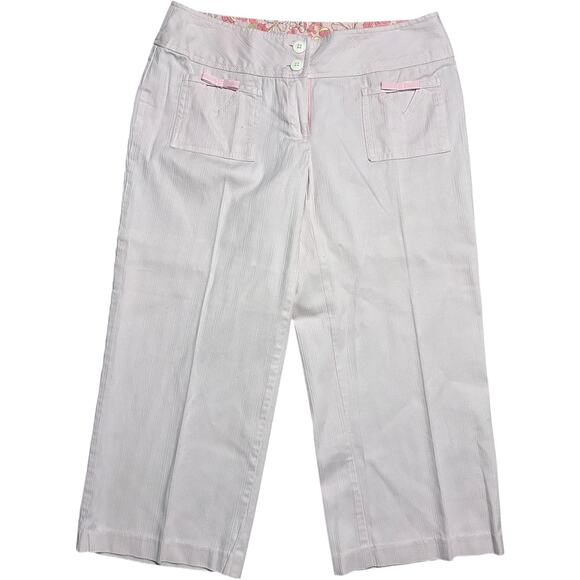 Pink Y2K Bow Coquette Corporate Core Capri Pants - Picture 1 of 4